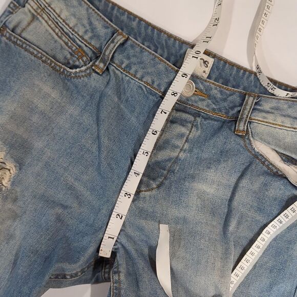 ASOS Womens Jeans 8 Blue Distressed Boyfriend Fit 29" Inseam - Picture 9 of 10
